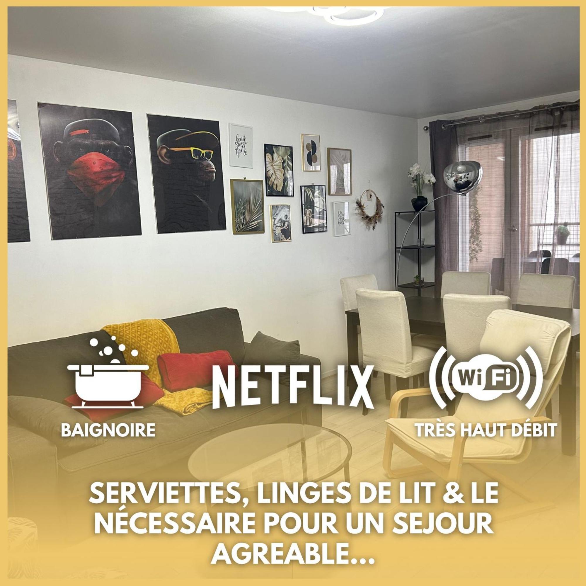 Appartement - Proche Rer - 2 Chambres & 4 Lits Double - Paris Orly Courcouronnes エクステリア 写真